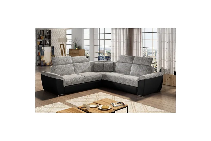 Hjørnesofa Eltap Federico 266x102x266 cm, Berlin 01, Soft 11, Grå, Universell