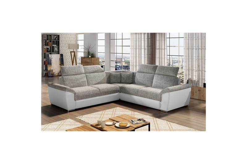 Hjørnesofa Eltap Federico 266x102x266 cm, Berlin 01, Soft 17, Grå, Universell