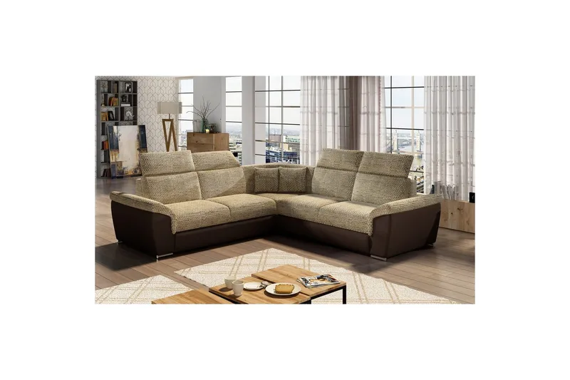 Hjørnesofa Eltap Federico 266x102x266 cm - Berlin 03, Soft 66, Beige, Universell - Møbler - Sofaer - Skinnsofaer