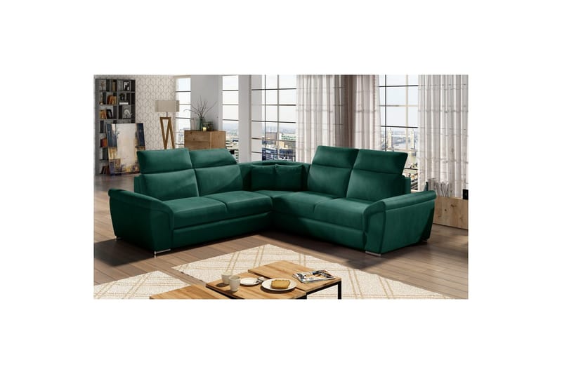 Hjørnesofa Eltap Federico 266x102x266 cm, Monolith 37, Mørk Grønn, Universell