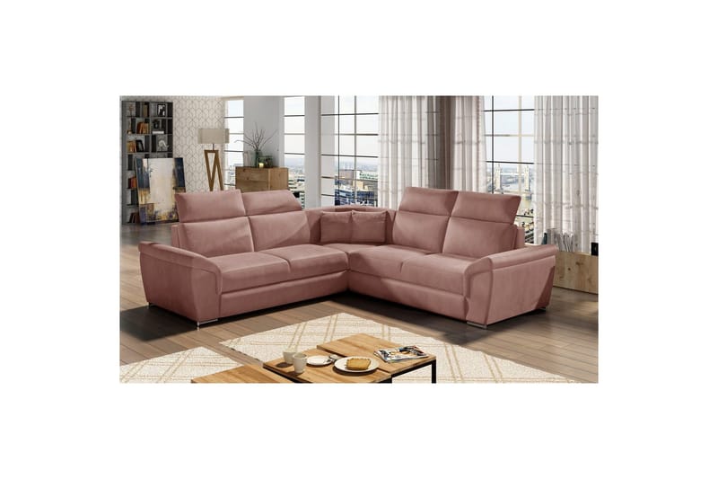 Hjørnesofa Eltap Federico 266x102x266 cm, Monolith 63, Rosa, Universell