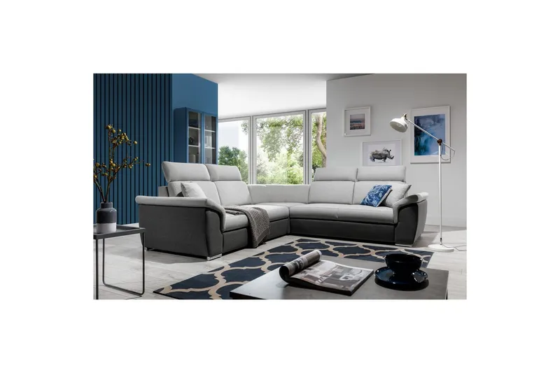 Hjørnesofa Eltap Federico 266x102x266 cm - Sawana 21, Sawana 05, Grå, Universell - Møbler - Sofaer - Hjørnesofaer