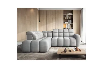 Hjørnesofa Eltap Flconn 258x208x107 cm - Sola 04, Grå, Venstre - Møbler - Sofaer - Fløyelssofaer