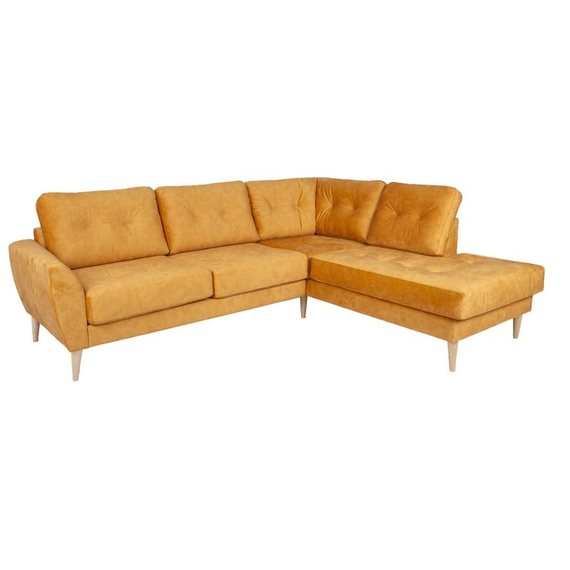 Hjørnesofa Ivarby Gul Høyre - gul - Møbler - Sofaer - Fløyelssofaer