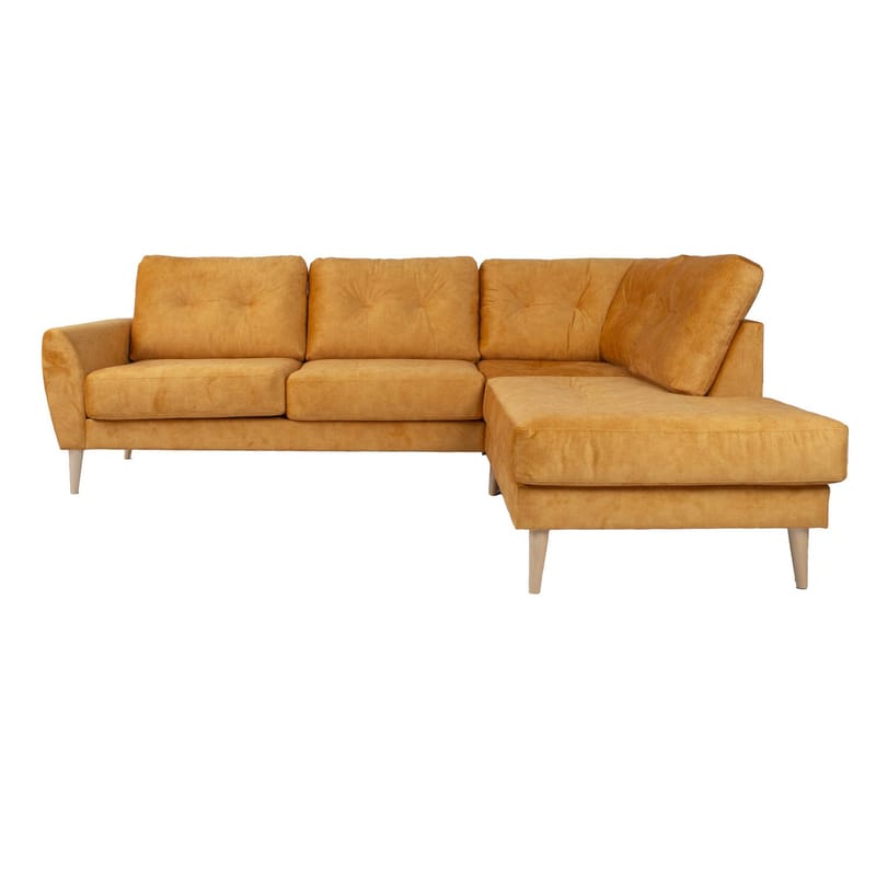 Hjørnesofa Ivarby Gul Høyre - gul - Møbler - Sofaer - Fløyelssofaer