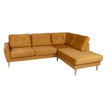 Hjørnesofa Ivarby Gul Høyre - gul - Møbler - Sofaer - Fløyelssofaer
