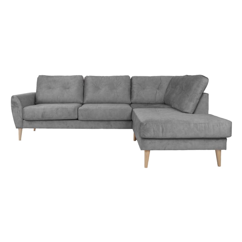 Hjørnesofa Ivarby Høyre - grå - Møbler - Sofaer - Fløyelssofaer