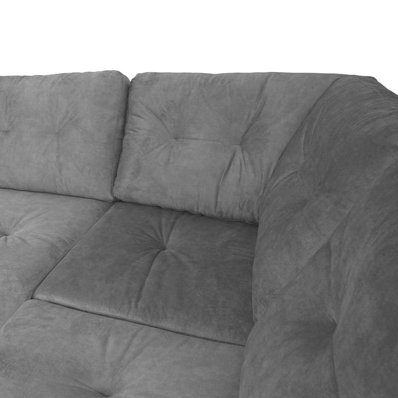 Hjørnesofa Ivarby Høyre - grå - Møbler - Sofaer - Fløyelssofaer