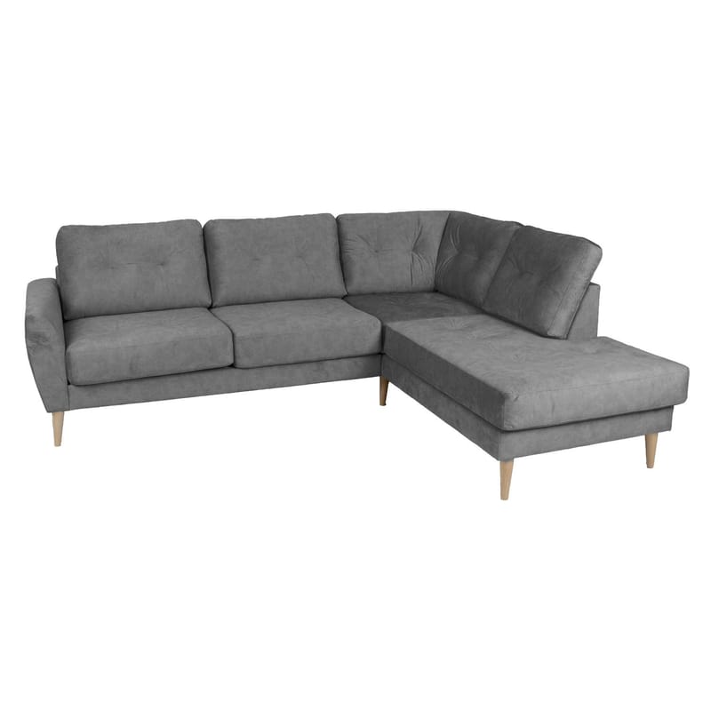Hjørnesofa Ivarby Høyre - grå - Møbler - Sofaer - Fløyelssofaer