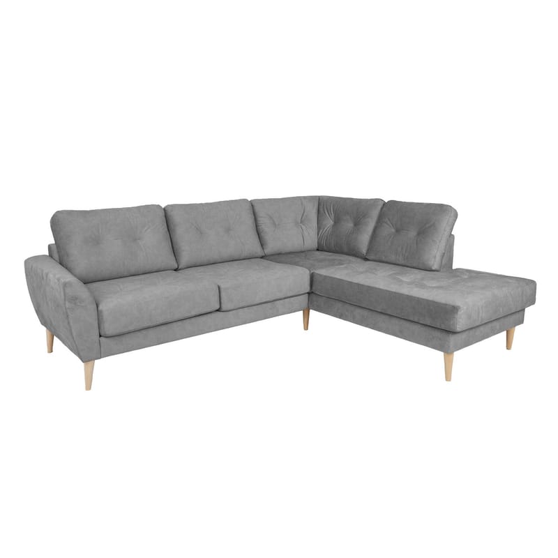 Hjørnesofa Ivarby Høyre - grå - Møbler - Sofaer - Fløyelssofaer