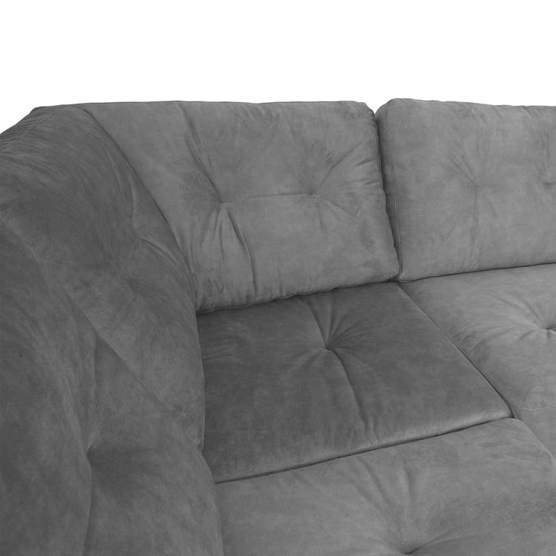 Hjørnesofa Ivarby Venstre - grå - Møbler - Sofaer - Fløyelssofaer