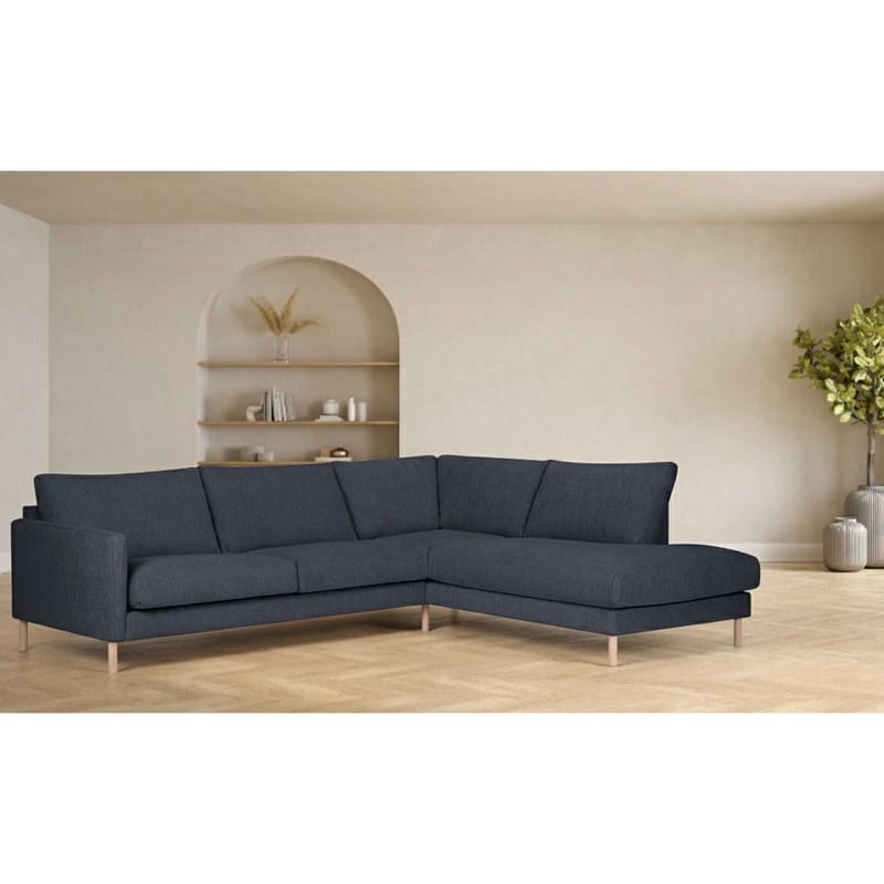 Hjørnesofa Marnor Høyre - Blå - Møbler - Sofaer - Hjørnesofaer