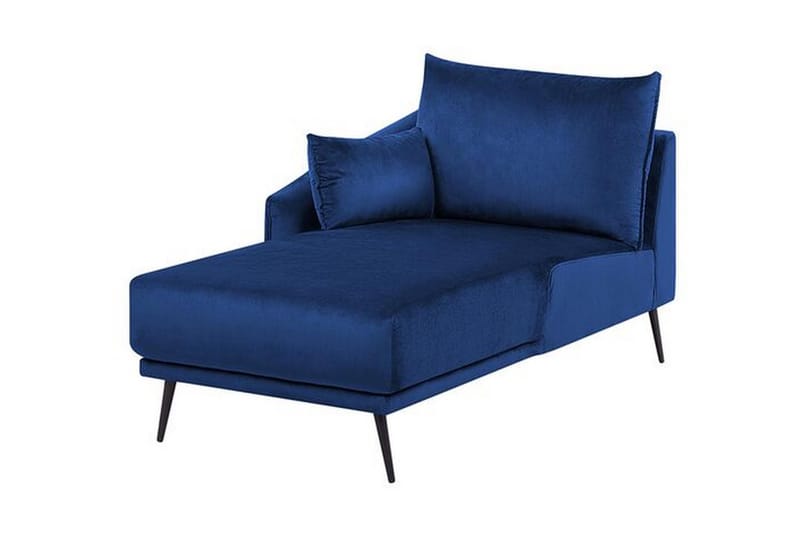 Hjørnesofa med LED-belysning fløyel marineblå - Blå - Fløyelssofaer - 3 seters sofa med divan - Sofaer med sjeselong
