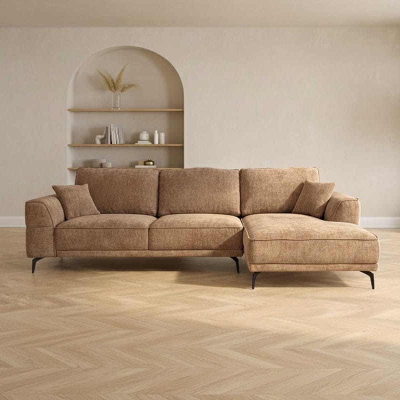 Hjørnesofa Monar Høyre - beige - Møbler - Sofaer - Fløyelssofaer