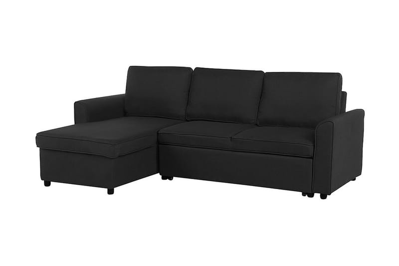 Hjørnesofa Nesna 228 cm - Svart - 3 seters sofa med divan - Sofaer med sjeselong