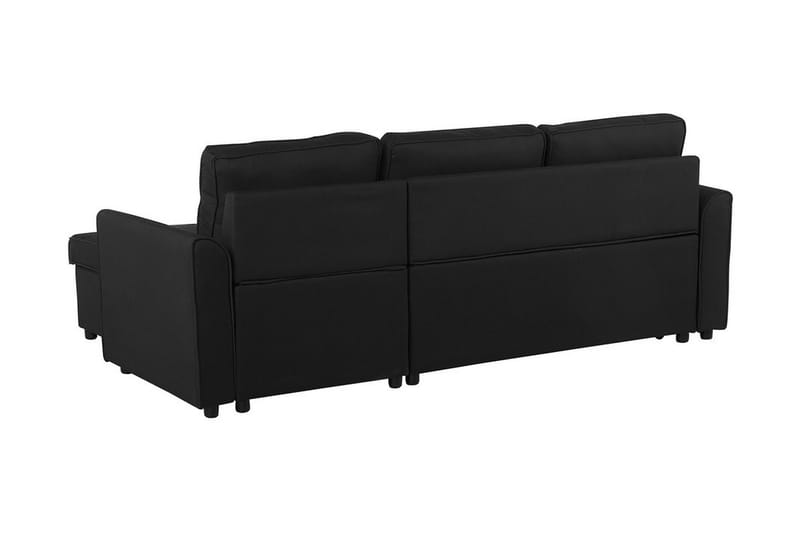 Hjørnesofa Nesna 228 cm - Svart - 3 seters sofa med divan - Sofaer med sjeselong