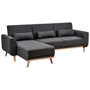 Hjørnesofa Ollsta høyrevendt - Svart - Møbler - Sofaer - Sovesofaer - Langsgående sovesofa