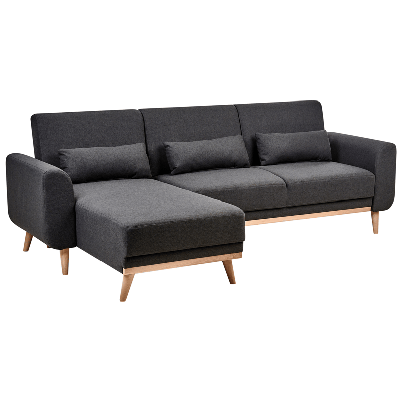 Hjørnesofa Ollsta høyrevendt - Svart - Møbler - Sofaer - Sovesofaer - Langsgående sovesofa