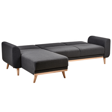 Hjørnesofa Ollsta høyrevendt - Svart - Møbler - Sofaer - Sovesofaer - Langsgående sovesofa