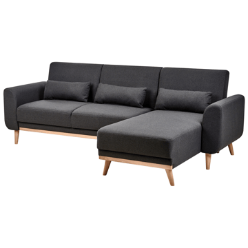 Hjørnesofa Ollsta venstrevendt - Svart - Møbler - Sofaer - Sovesofaer - Langsgående sovesofa