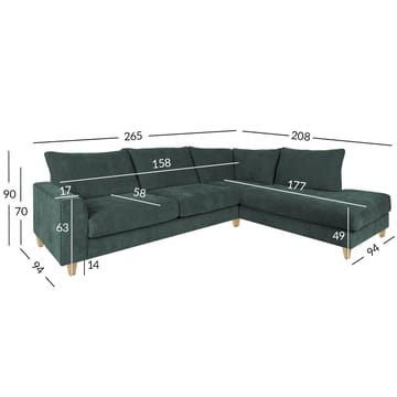Hjørnesofa Terin Høyre - grønn - Møbler - Sofaer - Hjørnesofaer