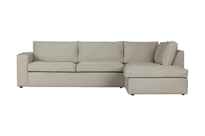 3-Seters Sofa Bordenliss med Sjeselong Høyre, Beige