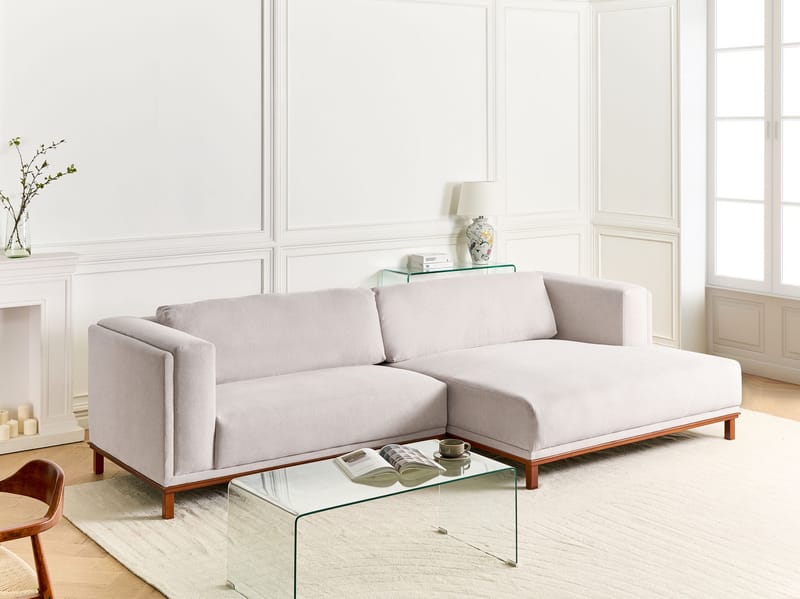 4-seters sofa Veng - Lys brun - Møbler - Sofaer - Sofaer med sjeselong - 4 seters sofa med divan