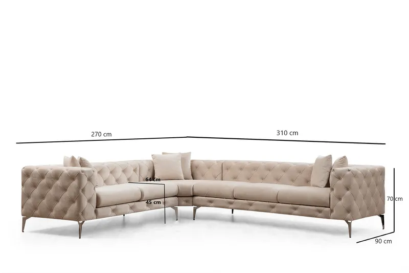 Beachport Hjørnesofa 6-seters - Beige - Møbler - Sofaer - Hjørnesofaer