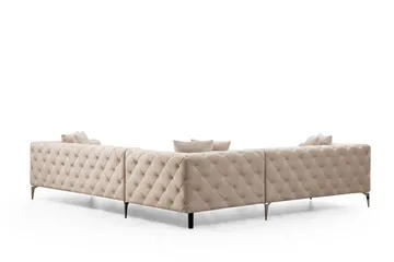 Beachport Hjørnesofa 6-seters - Beige - Møbler - Sofaer - Hjørnesofaer - Chesterfield hjørnesofa