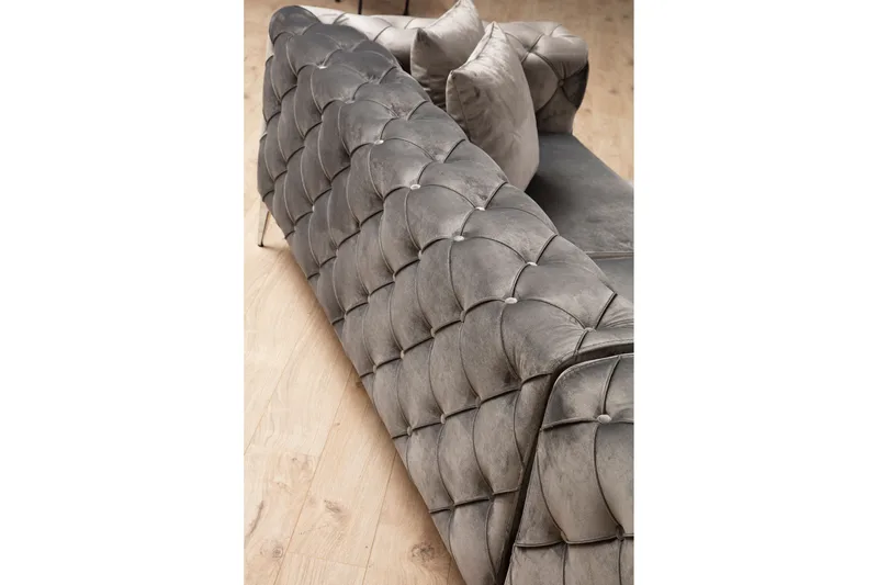 Beachport Stor Hjørnesofa 6-seters L-formet Avtagbart trekk - Antrasitt / Grå - Møbler - Sofaer - Hjørnesofaer