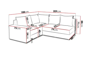Bono Hjørnesofa 210x190x80 cm - Møbler - Sofaer - Hjørnesofaer