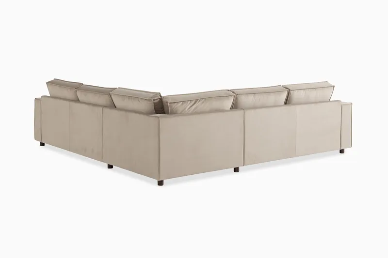 Cloudia Hjørnesofa Fløyel - Beige - Møbler - Sofaer - Hjørnesofaer