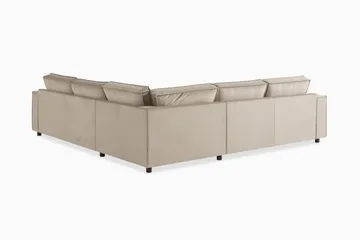 Cloudia Hjørnesofa Fløyel - Beige - Møbler - Sofaer - Hjørnesofaer