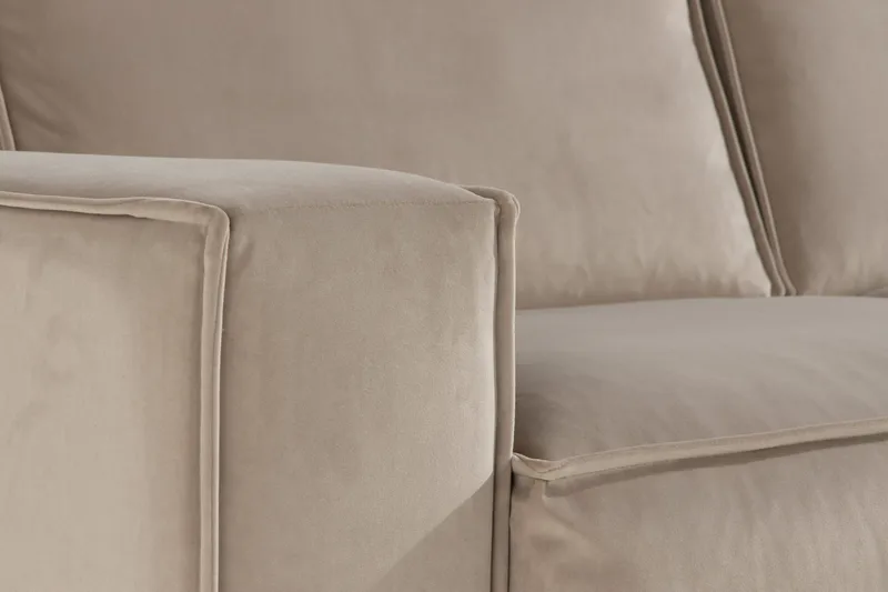Cloudia Hjørnesofa Fløyel - Beige - Møbler - Sofaer - Hjørnesofaer