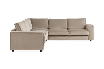 Cloudia Hjørnesofa Fløyel - Beige - Møbler - Sofaer - Hjørnesofaer