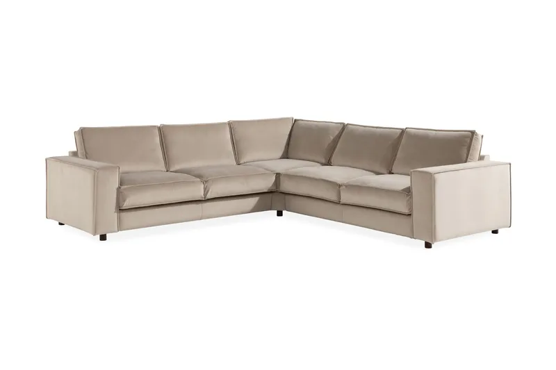 Cloudia Hjørnesofa Fløyel - Beige - Møbler - Sofaer - Hjørnesofaer