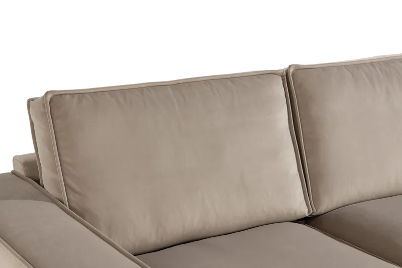 Cloudia Hjørnesofa Fløyel - Beige - Møbler - Sofaer - Hjørnesofaer