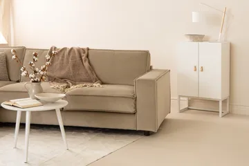 Cloudia Hjørnesofa Fløyel - Beige - Møbler - Sofaer - Hjørnesofaer