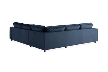 Cloudia Hjørnesofa Fløyel - Blå - Møbler - Sofaer - Hjørnesofaer