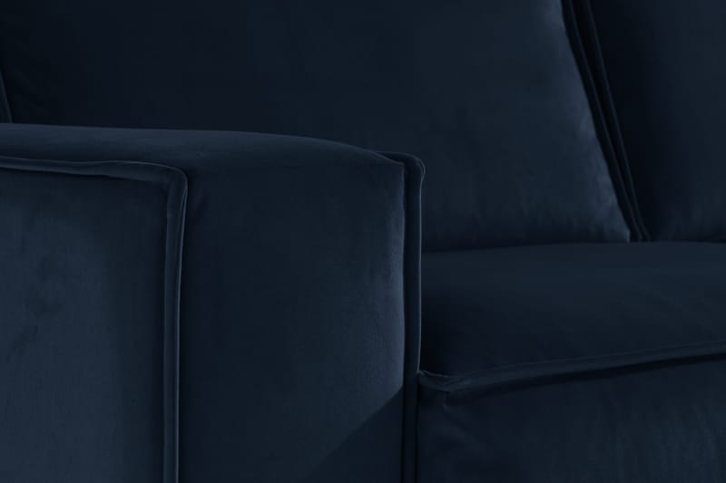 Cloudia Hjørnesofa Fløyel - Blå - Møbler - Sofaer - Hjørnesofaer