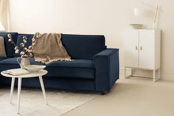 Cloudia Hjørnesofa Fløyel - Blå - Møbler - Sofaer - Hjørnesofaer