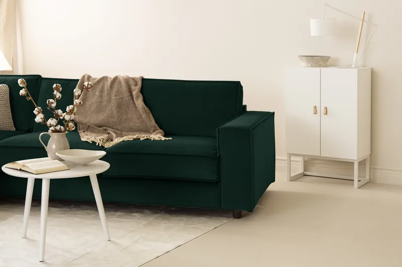 Cloudia Hjørnesofa Fløyel - Grønn - Møbler - Sofaer - Hjørnesofaer