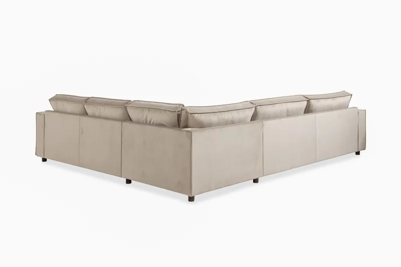 Cloudia Hjørnesofa Large Fløyel - Beige - Møbler - Sofaer - Hjørnesofaer