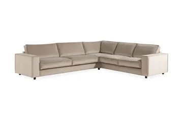 Cloudia Hjørnesofa Large Fløyel - Beige - Møbler - Sofaer - Hjørnesofaer
