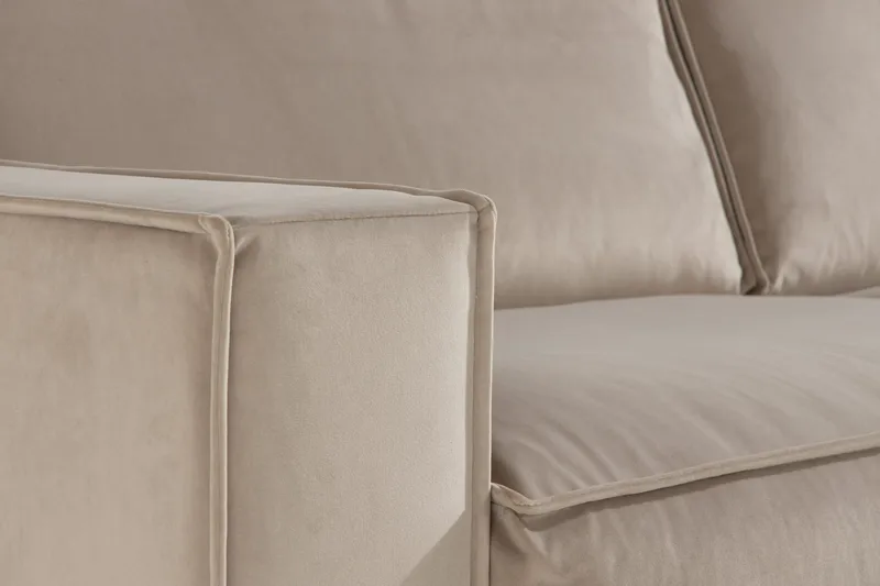 Cloudia Hjørnesofa Large Fløyel - Beige - Møbler - Sofaer - Hjørnesofaer