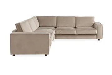 Cloudia Hjørnesofa Large Fløyel - Beige - Møbler - Sofaer - Hjørnesofaer