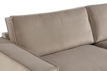 Cloudia Hjørnesofa Large Fløyel - Beige - Møbler - Sofaer - Hjørnesofaer