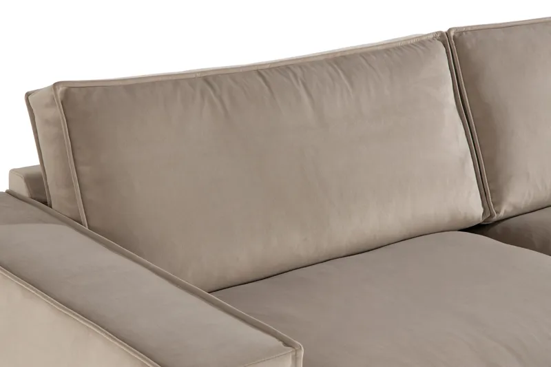 Cloudia Hjørnesofa Large Fløyel - Beige - Møbler - Sofaer - Hjørnesofaer