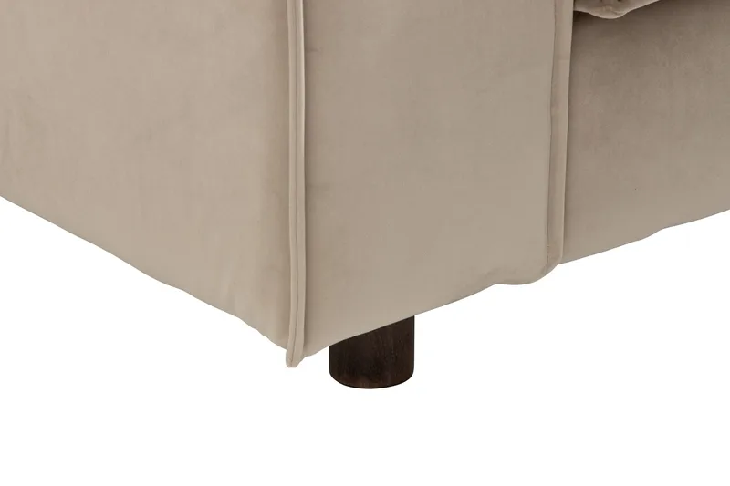 Cloudia Hjørnesofa Large Fløyel - Beige - Møbler - Sofaer - Hjørnesofaer