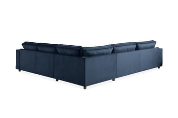 Cloudia Hjørnesofa Large Fløyel - Blå - Møbler - Sofaer - Hjørnesofaer